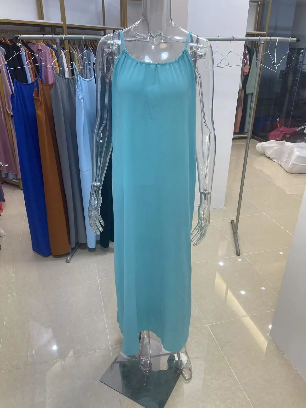 Nouvelle arrivée : Robe longue décontractée sans bretelles ni dos pour femme, confortable pour la maison et la nuit MAEJORKEN