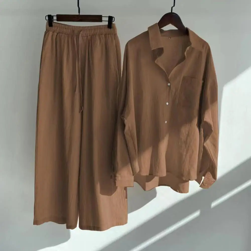 Ensemble chemise à manche et pantalon large du M au 5XL