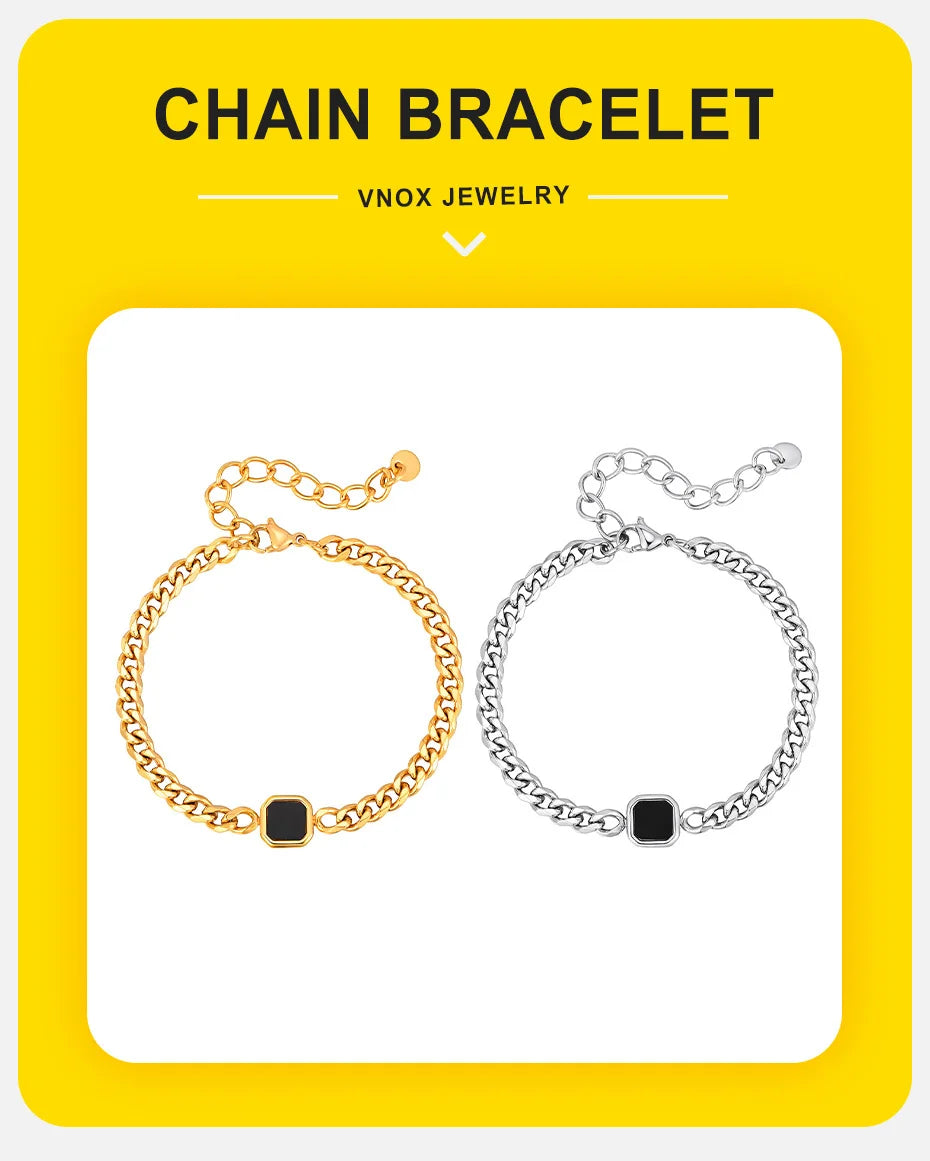 Bracelet tendance pour hommes, Bracelet à chaîne cubaine en acier inoxydable, cadeau de bijoux pour mari BBF fils MAEJORKEN