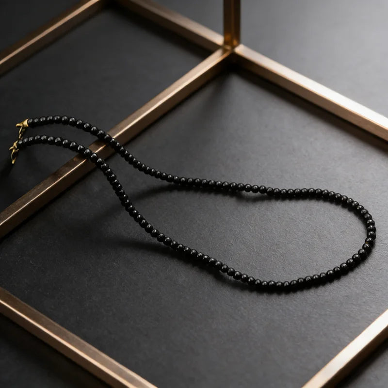 Collier élégant pour hommes, perles de 4mm, guérison, 7 couleurs disponibles, lave réglable, Howlite, obsidienne, court, sport, absorbant la sueur MAEJORKEN
