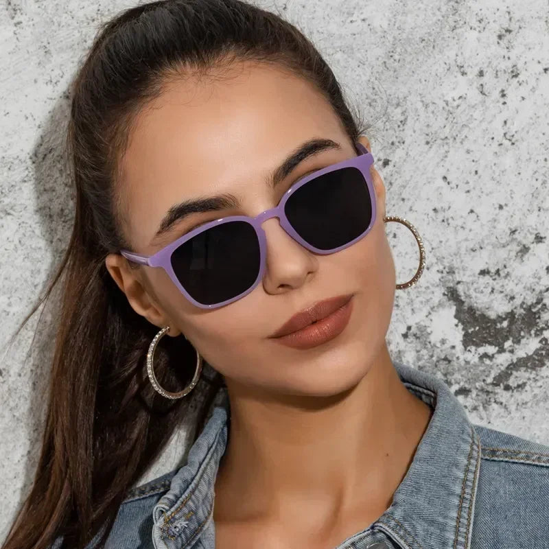 Lunettes De soleil carrées femme rétro marque Designer nuances noir