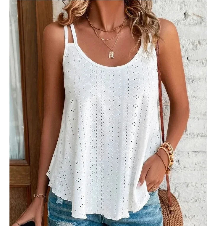 Grand grand 5xl femmes loisirs Simple Boho Camis hauts femmes évider haut pulls nouvel été décontracté plage chemises vêtements MAEJORKEN