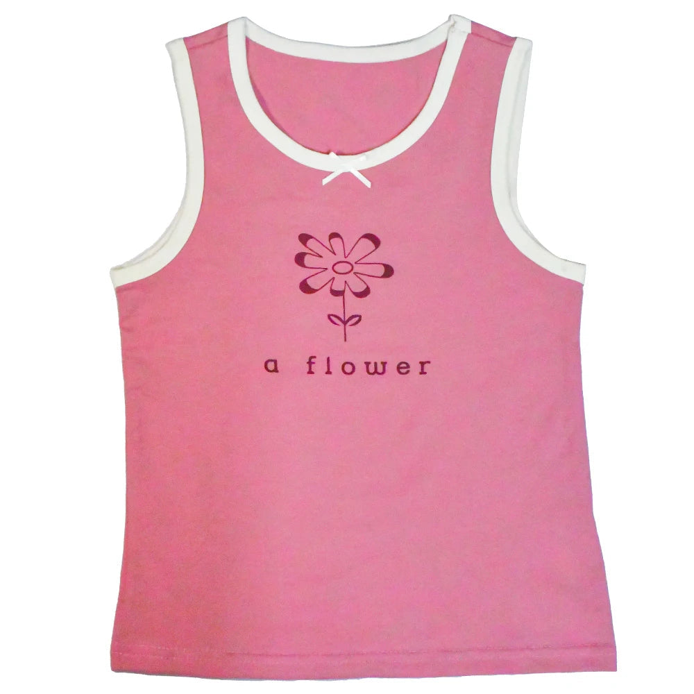 Débardeur d'été pour enfants filles, t-shirt sans manches, gilet à fleurs de dessin animé, Camisoles, maillot de corps en coton, t-shirts pour jeunes adolescents, 2024 MAEJORKEN