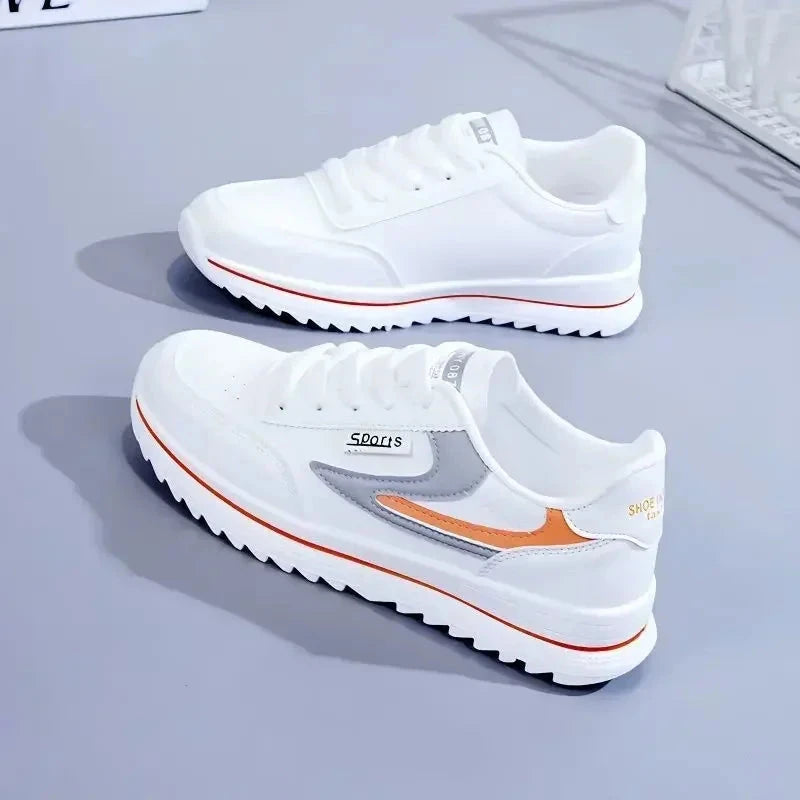 Mode chaussures pour femmes à lacets femmes baskets couleur unie femmes chaussures vulcanisées chaussures de course polyvalentes Zapatillas légères MAEJORKEN