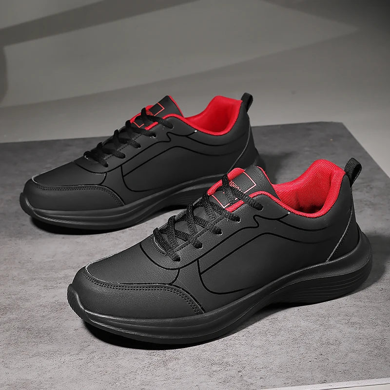 YRZL hommes chaussures de Sport en cuir chaussures de course en plein air baskets imperméables hommes légers hommes athlétique Sneaker Tenis Masculino MAEJORKEN