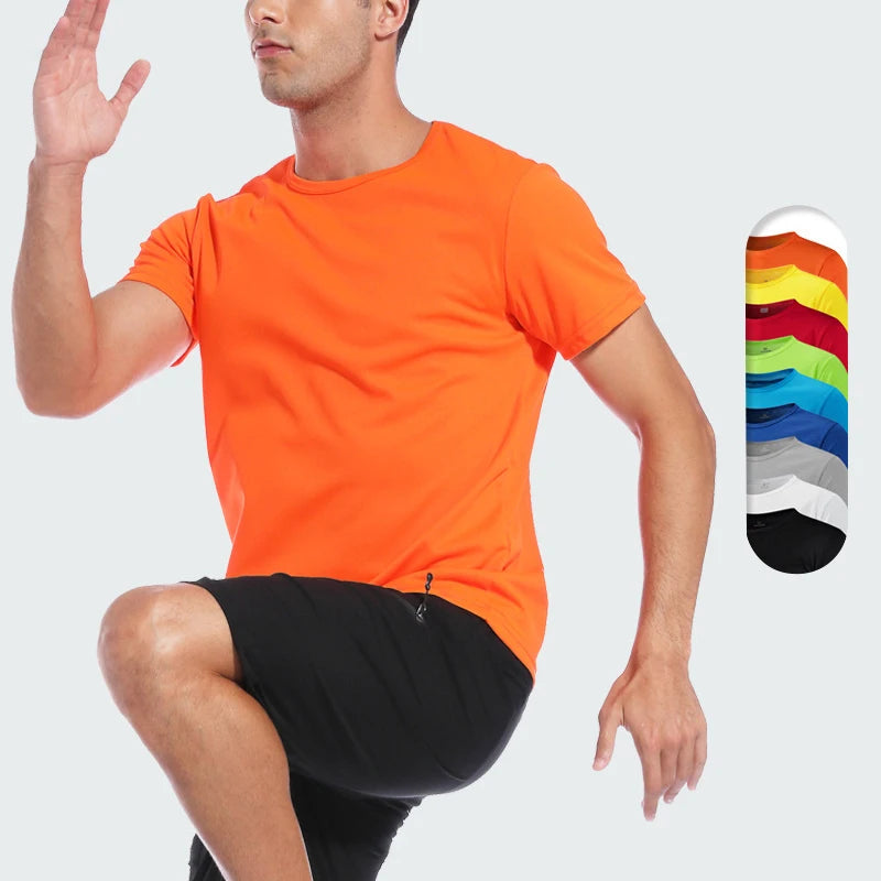T-shirt de sport à manches courtes à séchage rapide pour hommes et femmes, maillot de gym, chemise de fitness, t-shirt de course, vêtements de sport respirants pour adolescents MAEJORKEN