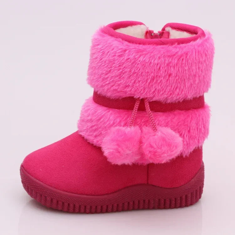 Bottes de neige pour filles, confortables, épaisses et chaudes, pour enfants, boule épaisse, mignonnes, chaussures de princesse, automne, 2023 MAEJORKEN