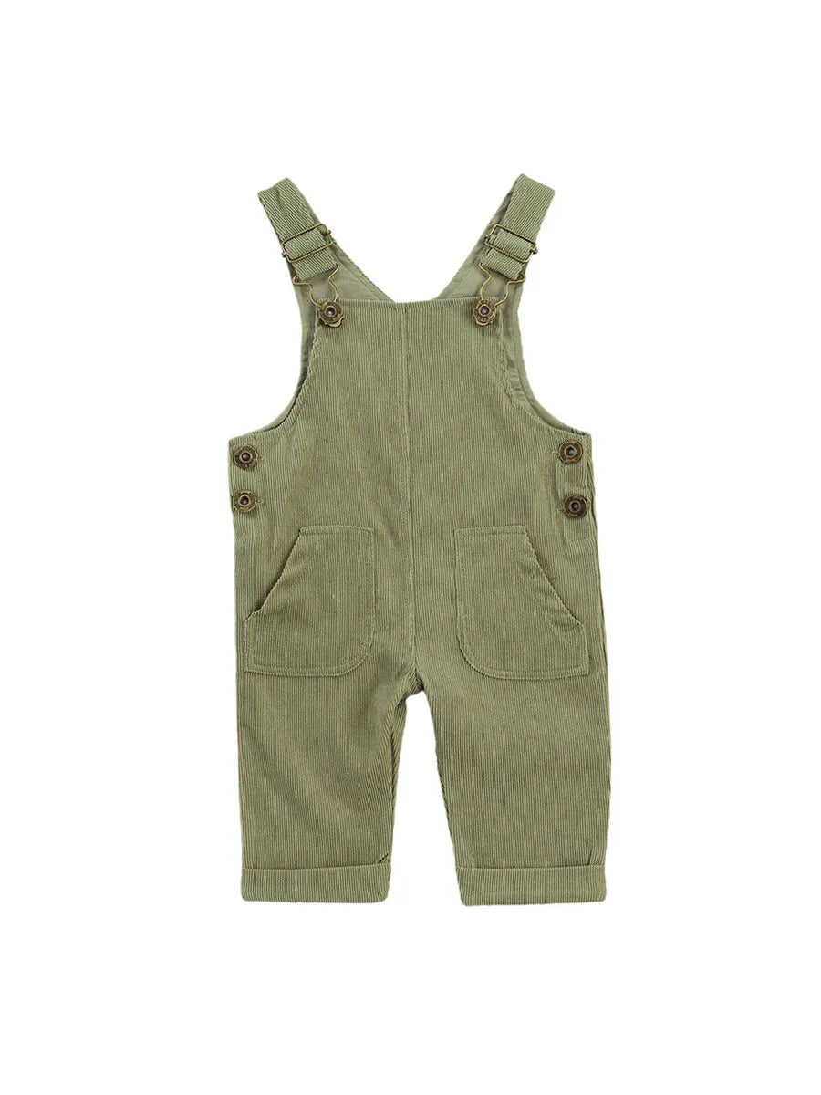 Combinaison pantalon à bretelles unisexe pour bébé de 0 à 24 mois, avec boutons, couleur unie, pour tout-petits garçons et filles MAEJORKEN