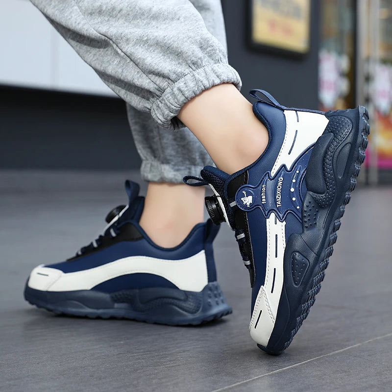 Baskets en cuir légères et antidérapantes pour enfants, chaussures décontractées pour garçons et étudiants, chaussures de sport, de course, de Tennis MAEJORKEN