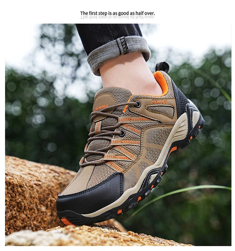 Chaussures de randonnée en maille pour hommes, souliers de voyage respirants, imperméables, pour plein air, chasse, pêche, montagne, équitation, sport MAEJORKEN