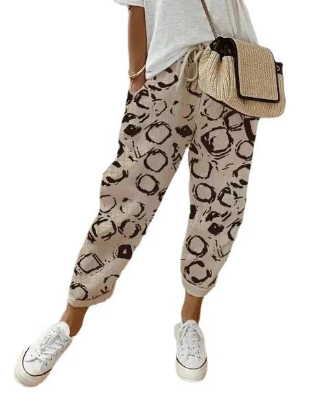 Pantalon mi-long en coton pour femmes, ligne à volants, Vintage, grande, grande taille, grande taille, décontracté, mode fête, bande ample, poche, été, printemps MAEJORKEN