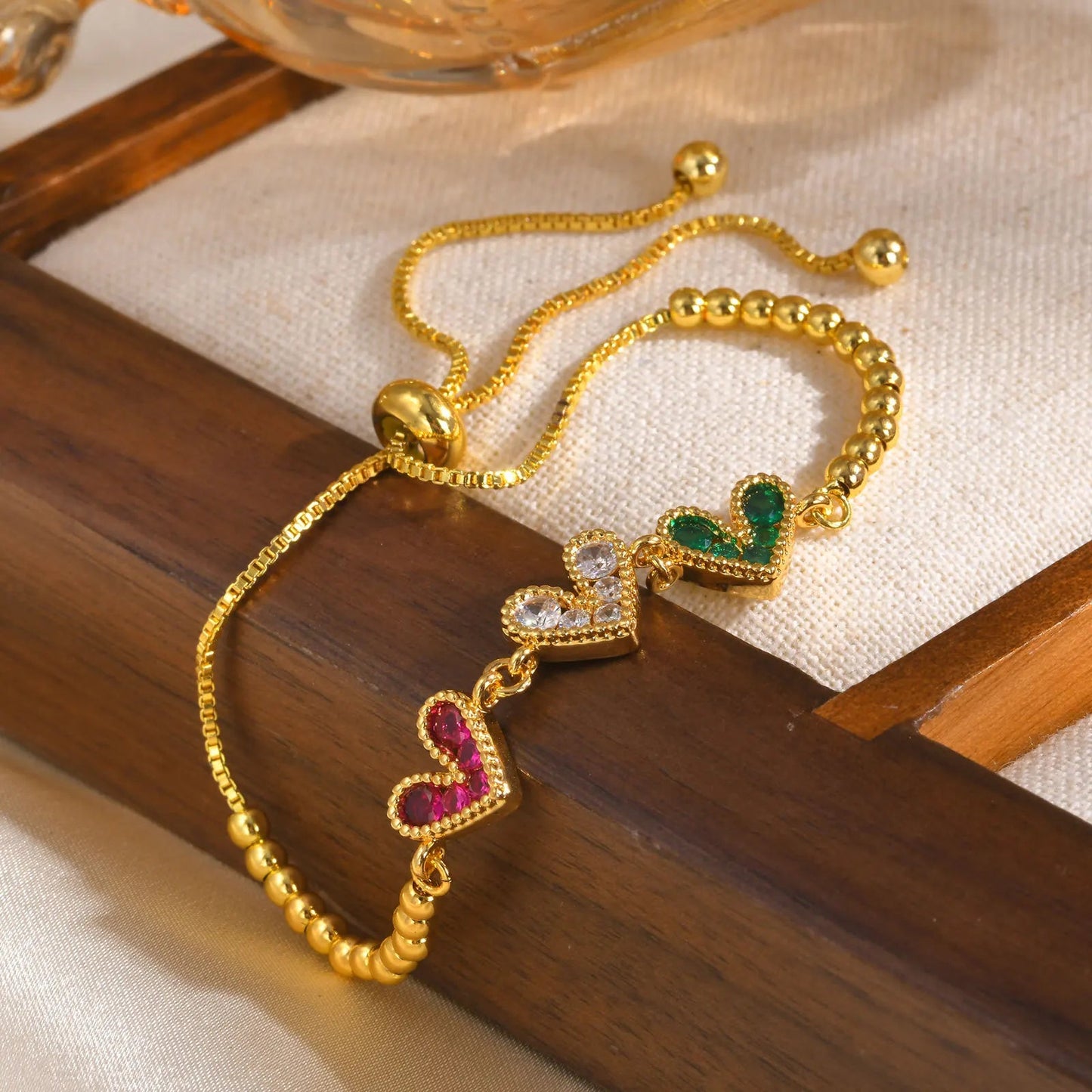 Zcomprend-Bracelet coeur en pierre colorée pour femme, lune, étoile, boîte réglable, bijoux JOWristband, cadeau pour petite amie, jour de Léon MAEJORKEN