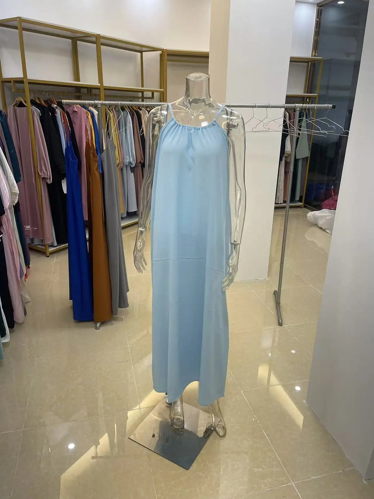 Nouvelle arrivée : Robe longue décontractée sans bretelles ni dos pour femme, confortable pour la maison et la nuit MAEJORKEN