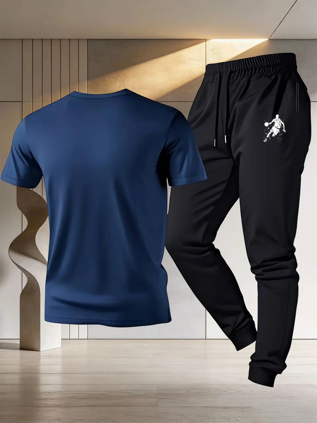 Vêtements de sport de basketball pour hommes, t-shirt d'été en pur coton à manches courtes, pantalon de sport léger, nouveau style 2026, coupe ample MAEJORKEN