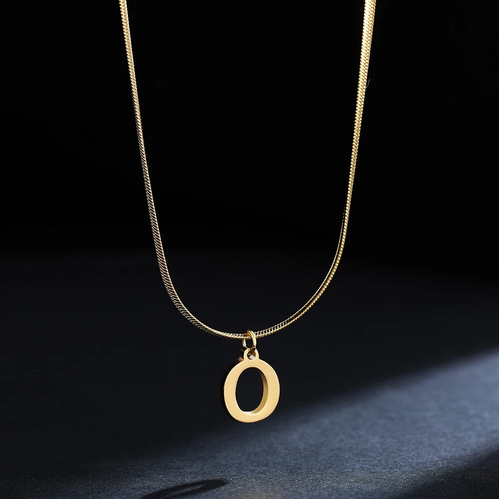 Pendentif  alphabet plaqué or inoxydable