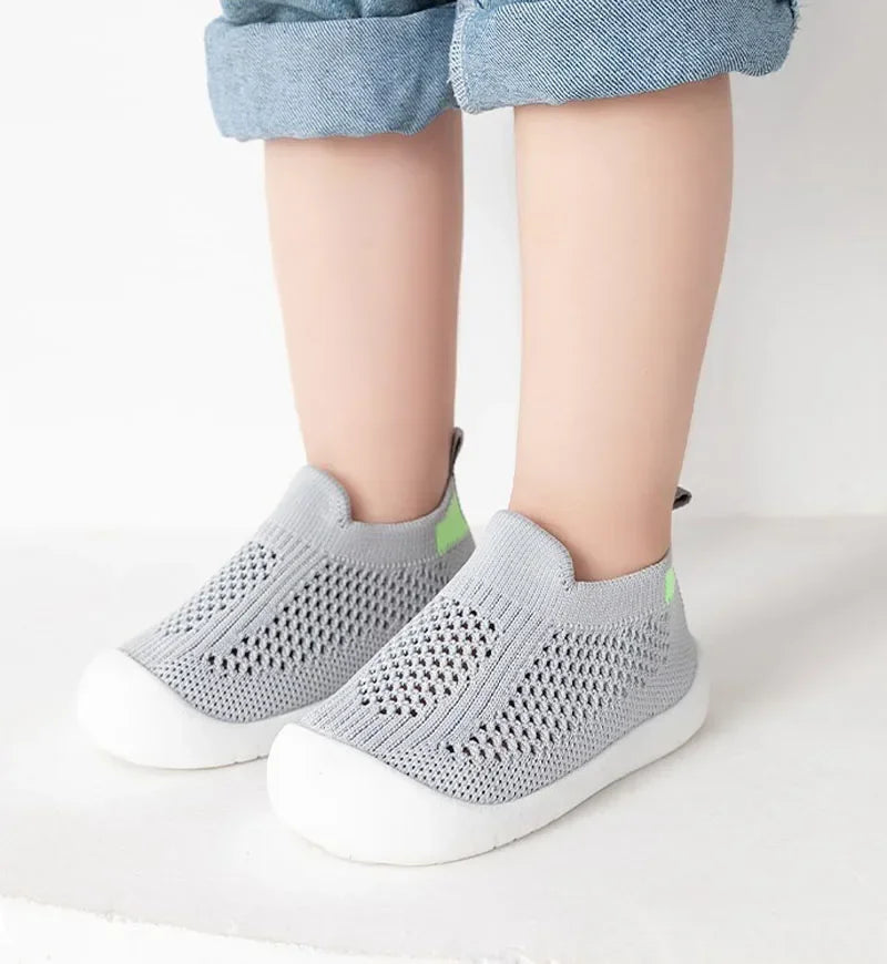 Printemps été enfant en bas âge chaussures respirant tricoté enfants baskets garçons sans lacet chaussures de Tennis filles doux antidérapant école chaussures décontractées MAEJORKEN