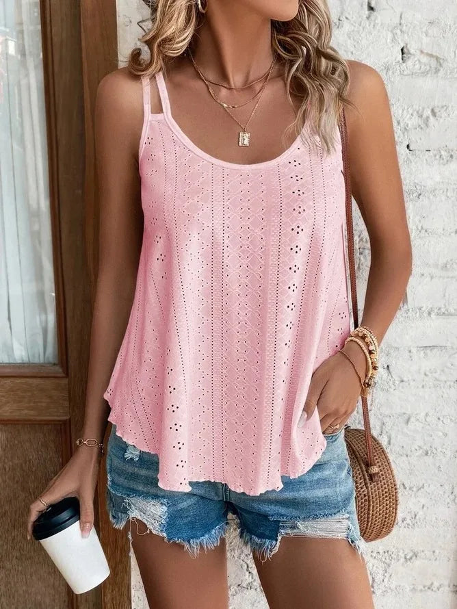 Grand grand 5xl femmes loisirs Simple Boho Camis hauts femmes évider haut pulls nouvel été décontracté plage chemises vêtements MAEJORKEN