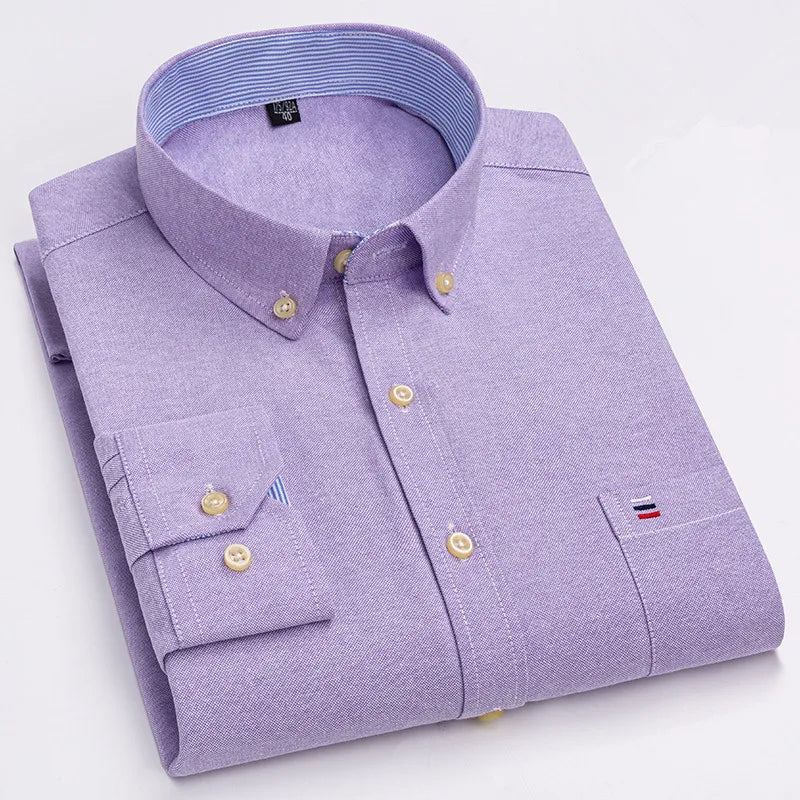 Chemise à manches longues  100% coton oxford