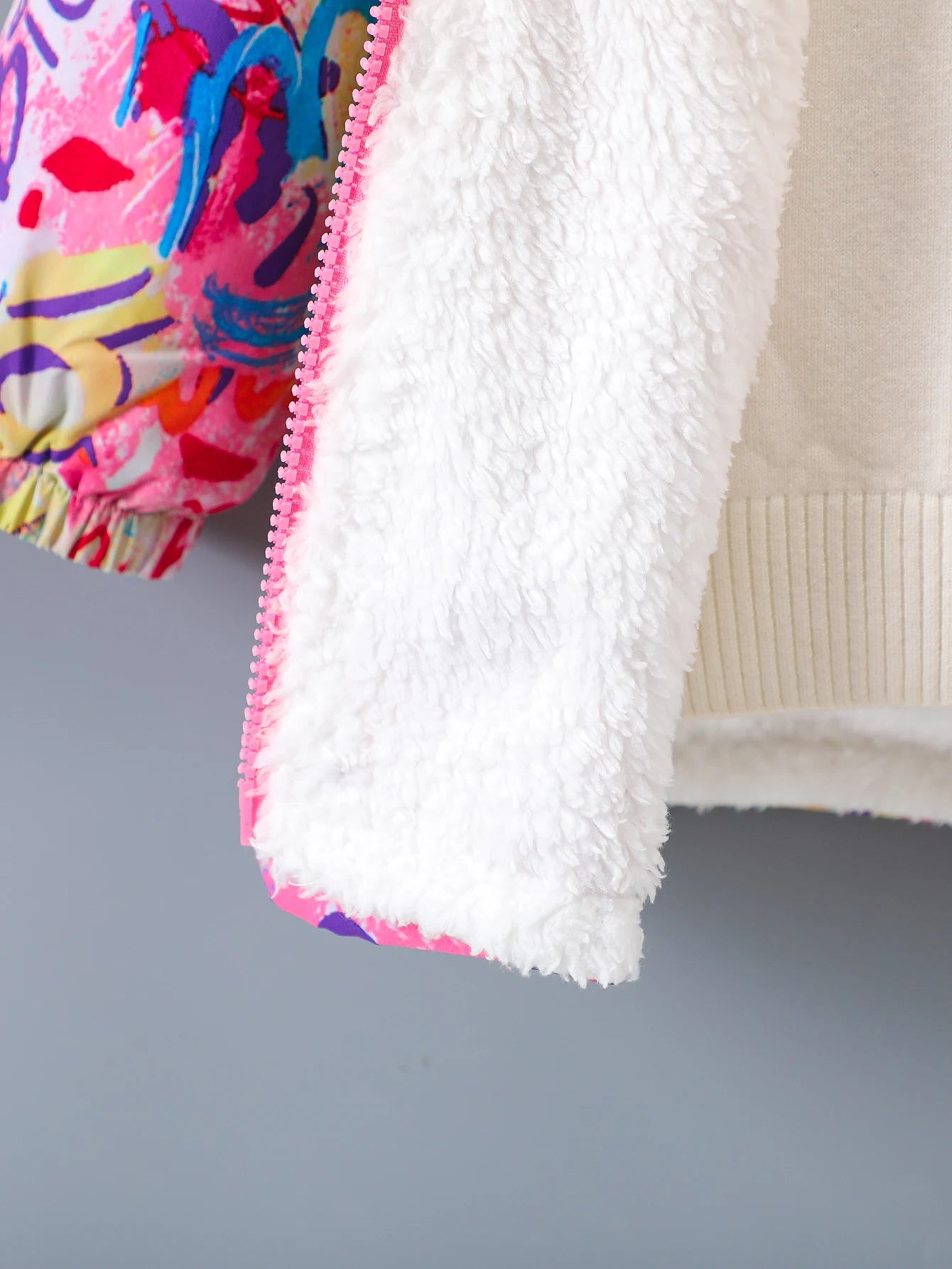 Cardigan Chaud Rembourré en Peluche pour Fille, Veste à Capuche avec Fermeture Éclair, Imprimé Numérique, à la Mode, Automne et Hiver MAEJORKEN