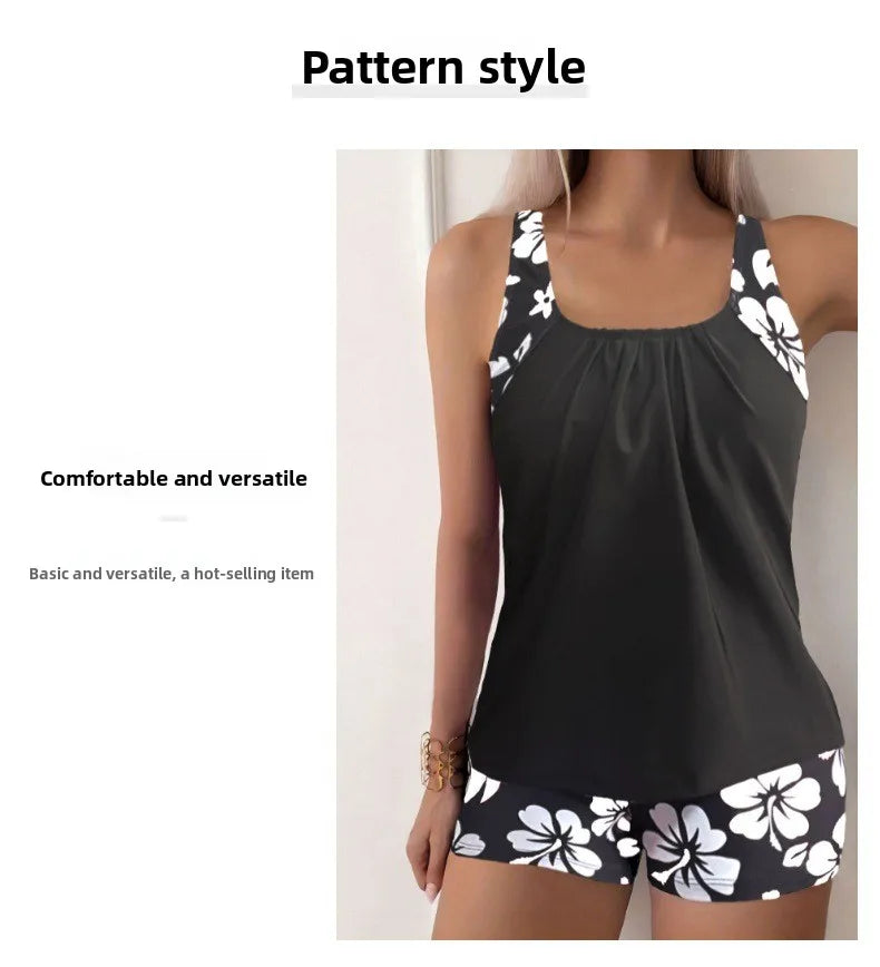 Maillot de bain en Polyester pour femmes, imprimé conservateur, séchage rapide, bas de Bikini, taille haute, motif Floral, Triangle, culotte transfrontalière, nouvelle collection 2025 MAEJORKEN