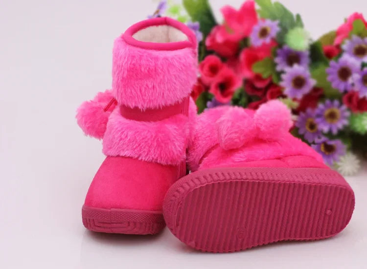 Bottes de neige pour filles, confortables, épaisses et chaudes, pour enfants, boule épaisse, mignonnes, chaussures de princesse, automne, 2023 MAEJORKEN