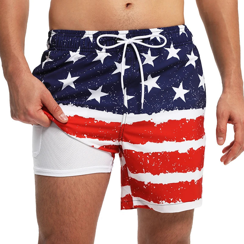 Shorts de bain Polyester doublure 2 en 1 côté fermeture éclair poche du M au 3XL MAEJORKEN