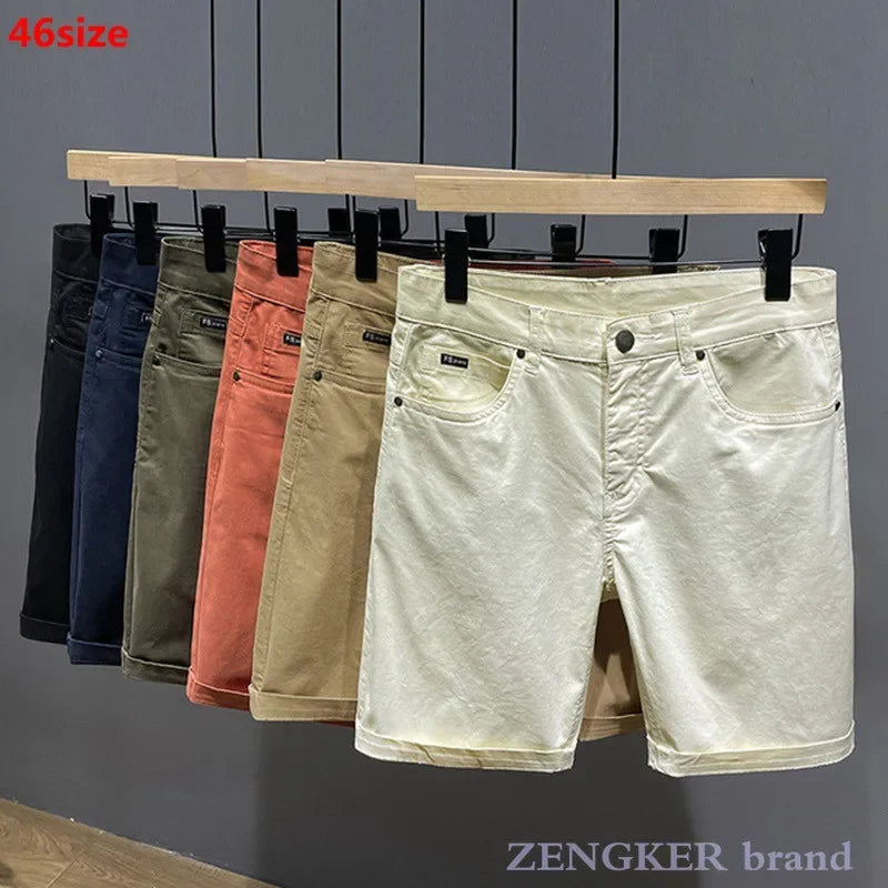 Short d'été grande taille pour hommes, culotte ample surdimensionnée, pantalon moyen, section fine, extensible, en coton, décontracté, 42 44 46 MAEJORKEN