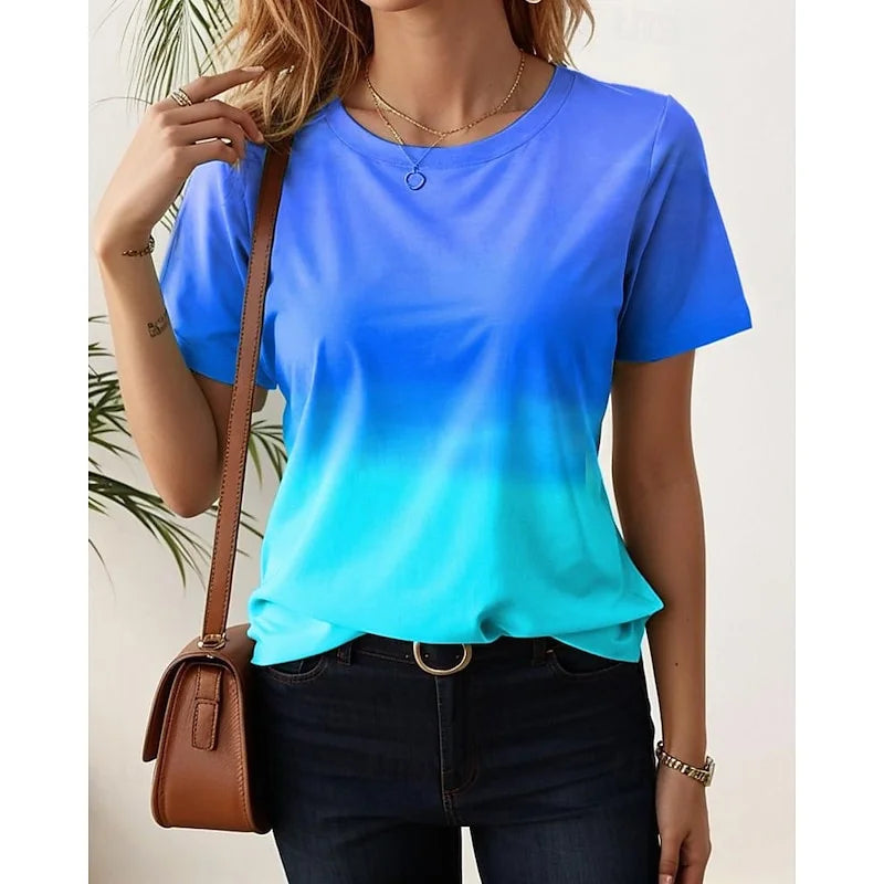 T-shirt manches courtes col rond femme, estival et confortable