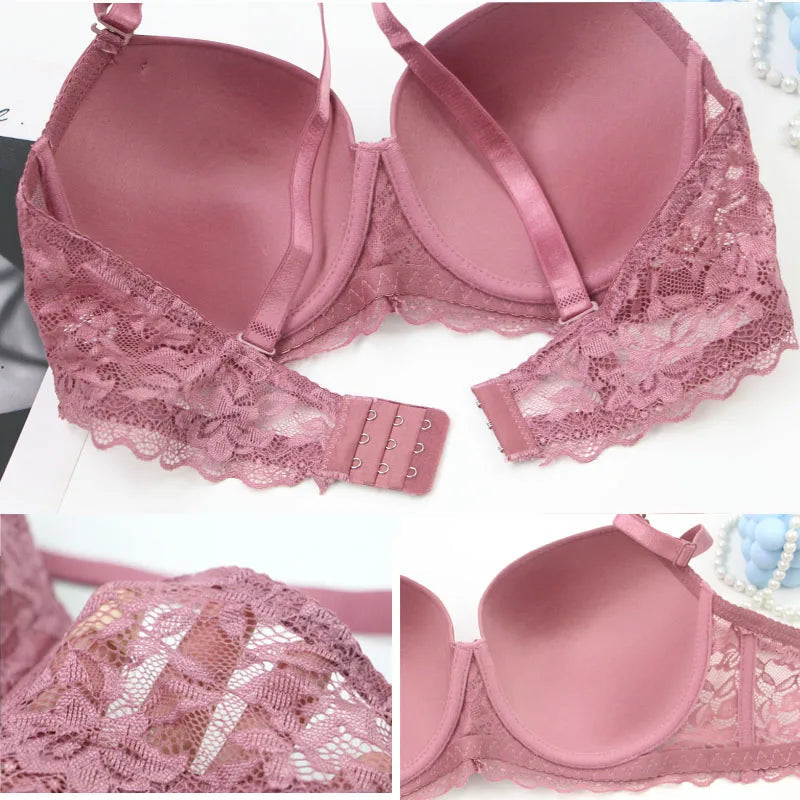DaiNaFang soutien-gorge Push Up pour femmes respirant ascenseur dentelle garniture CDE tasse sous-vêtements noir rose kaki rouge grande taille Lingerie MAEJORKEN