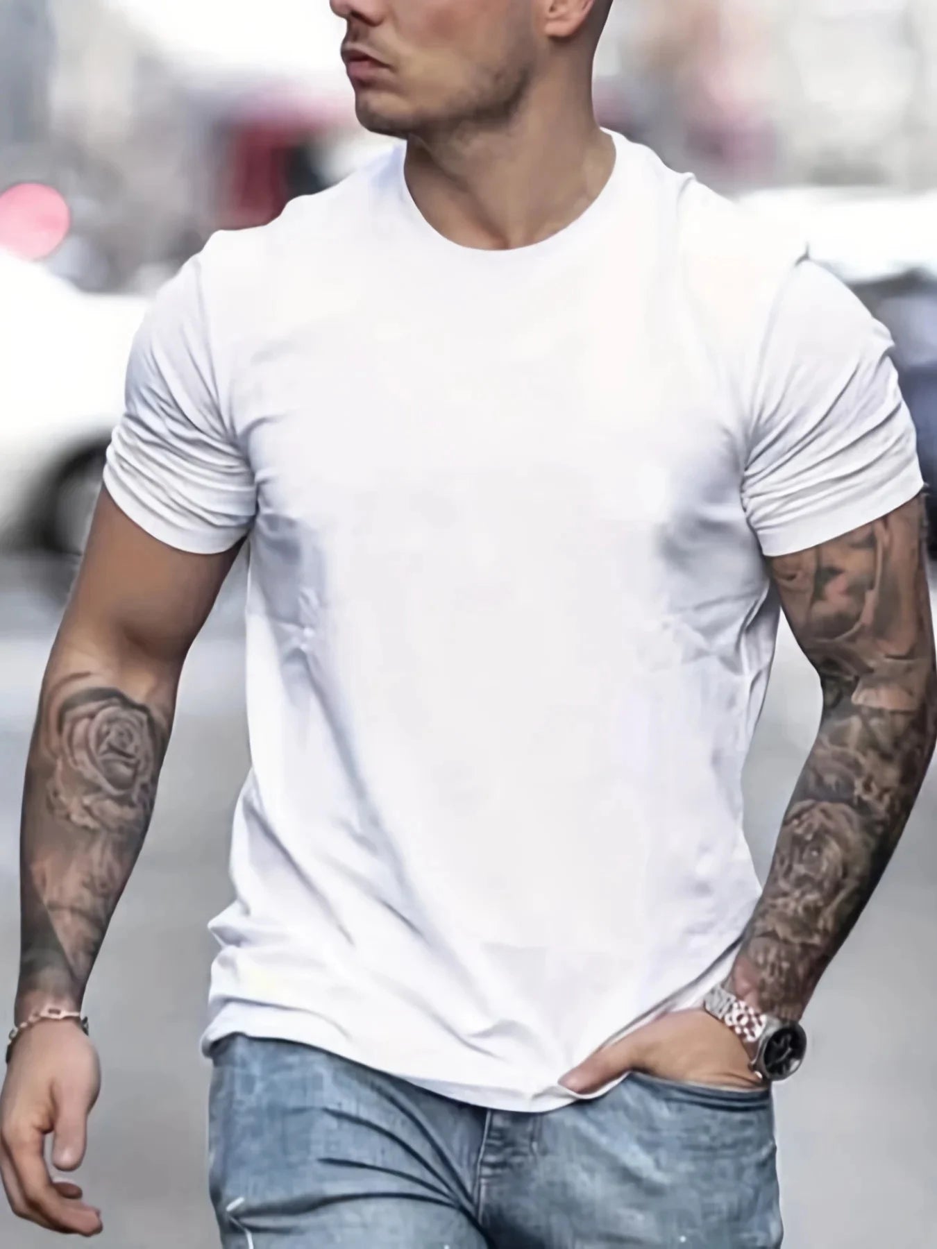 T-shirt manches courtes col rond homme, ample, 100% coton, été, imprimé graphique cocotier du XS au 2XL MAEJORKEN