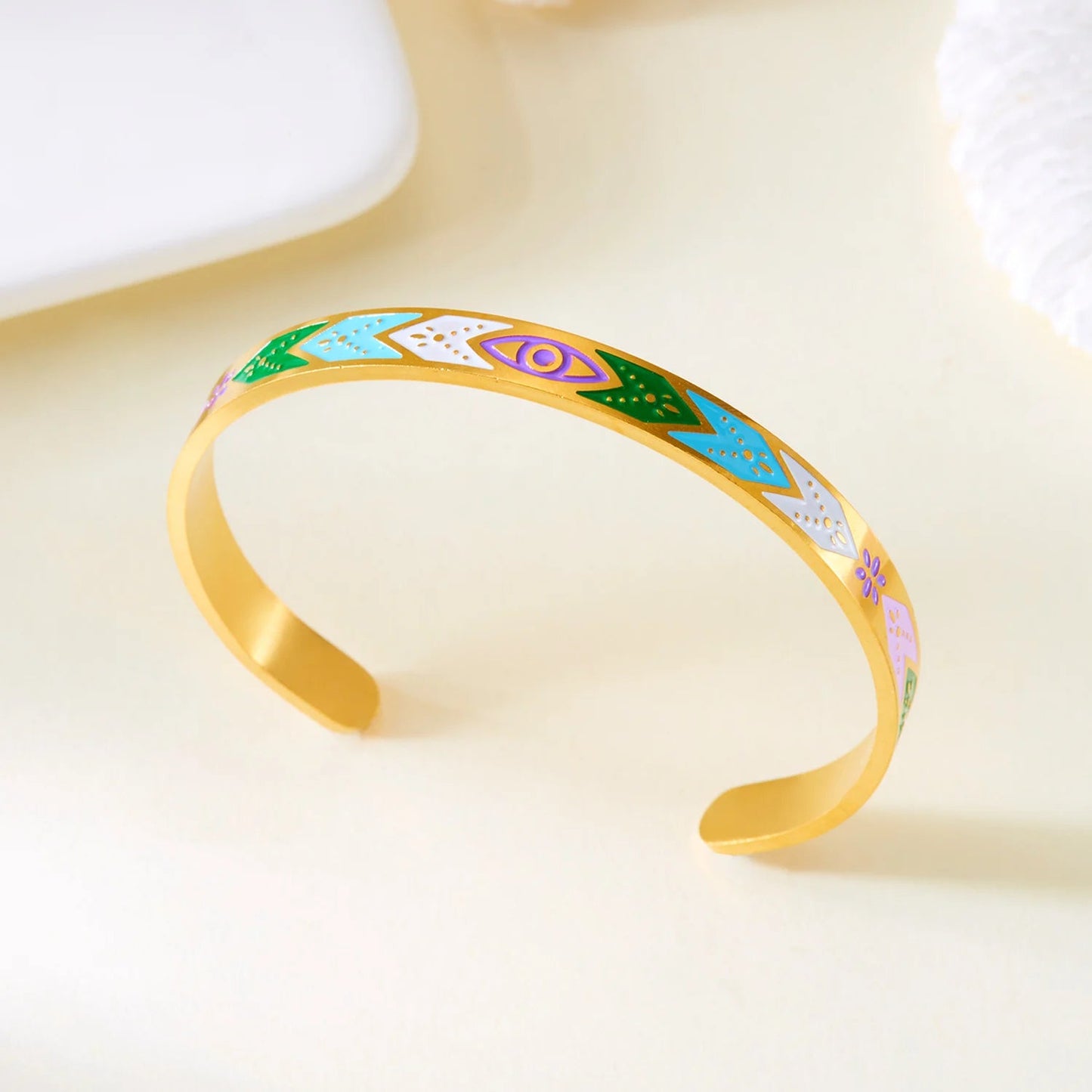 Bracelet ouvert en forme de cœur d'amour en acier inoxydable pour femmes, plaqué or, cristal Zircon, exquis, ouvert, bijoux imperméables MAEJORKEN
