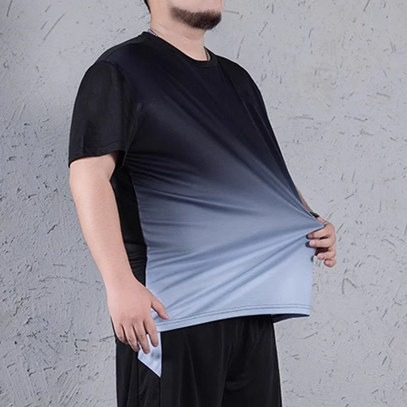 T-shirt homme grande taille 1XL-7XL manches courtes hauts printemps été dégradé t-shirts séchage rapide hommes Sport surdimensionné respirant T-shirt MAEJORKEN