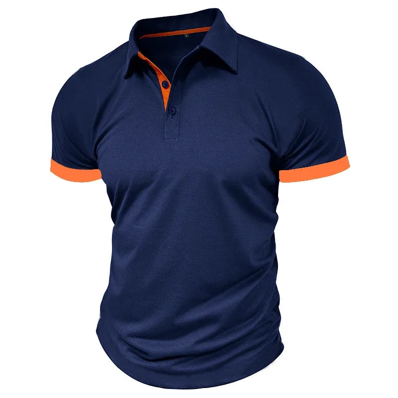 Polo d'été à manches courtes pour hommes, surdimensionné, couleur unie, t-shirts respirants, Streetwear, chemises d'activités sportives MAEJORKEN