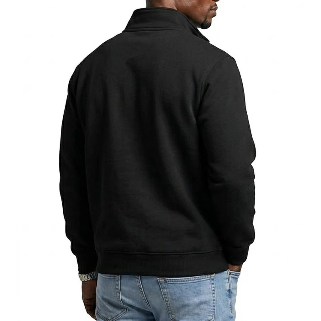 Sweat-shirt à fermeture éclair pour homme, idéal pour le sport et les activités de plein air, avec capuche et demi-zip, collection printemps-automne, couleur unie MAEJORKEN