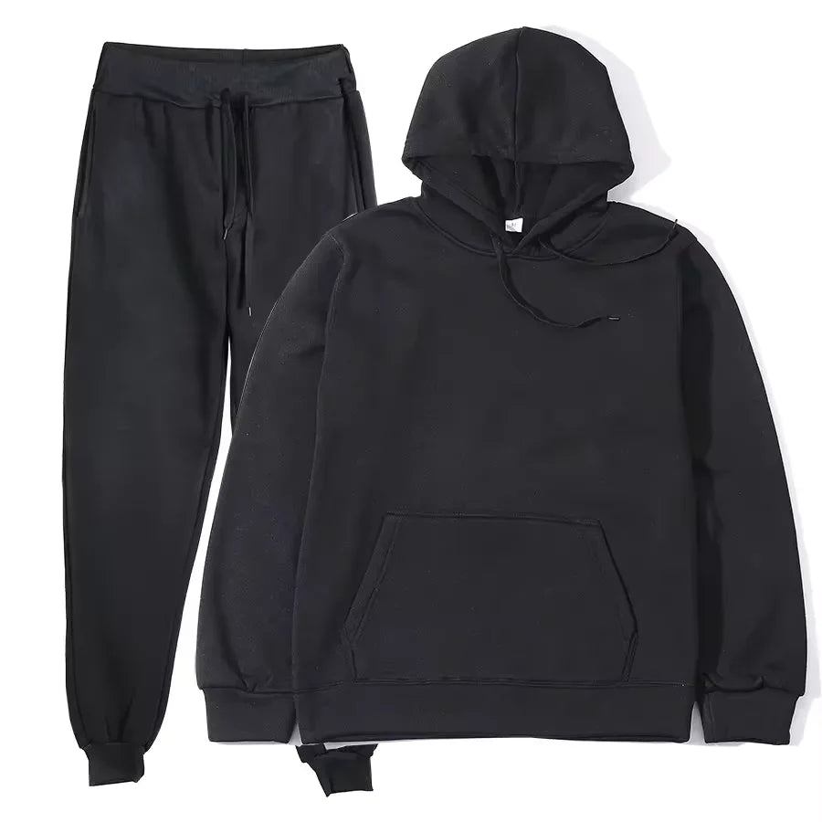 Ensemble survêtement couleur unie sweat à capuche + pantalon du S au 3XL