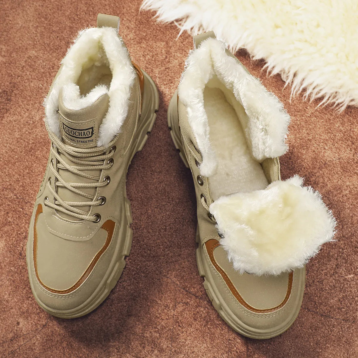 2025 nouveau style, tendance, à la mode, bottes en coton, chaudes, résistantes à l'usure, confortables, simples MAEJORKEN