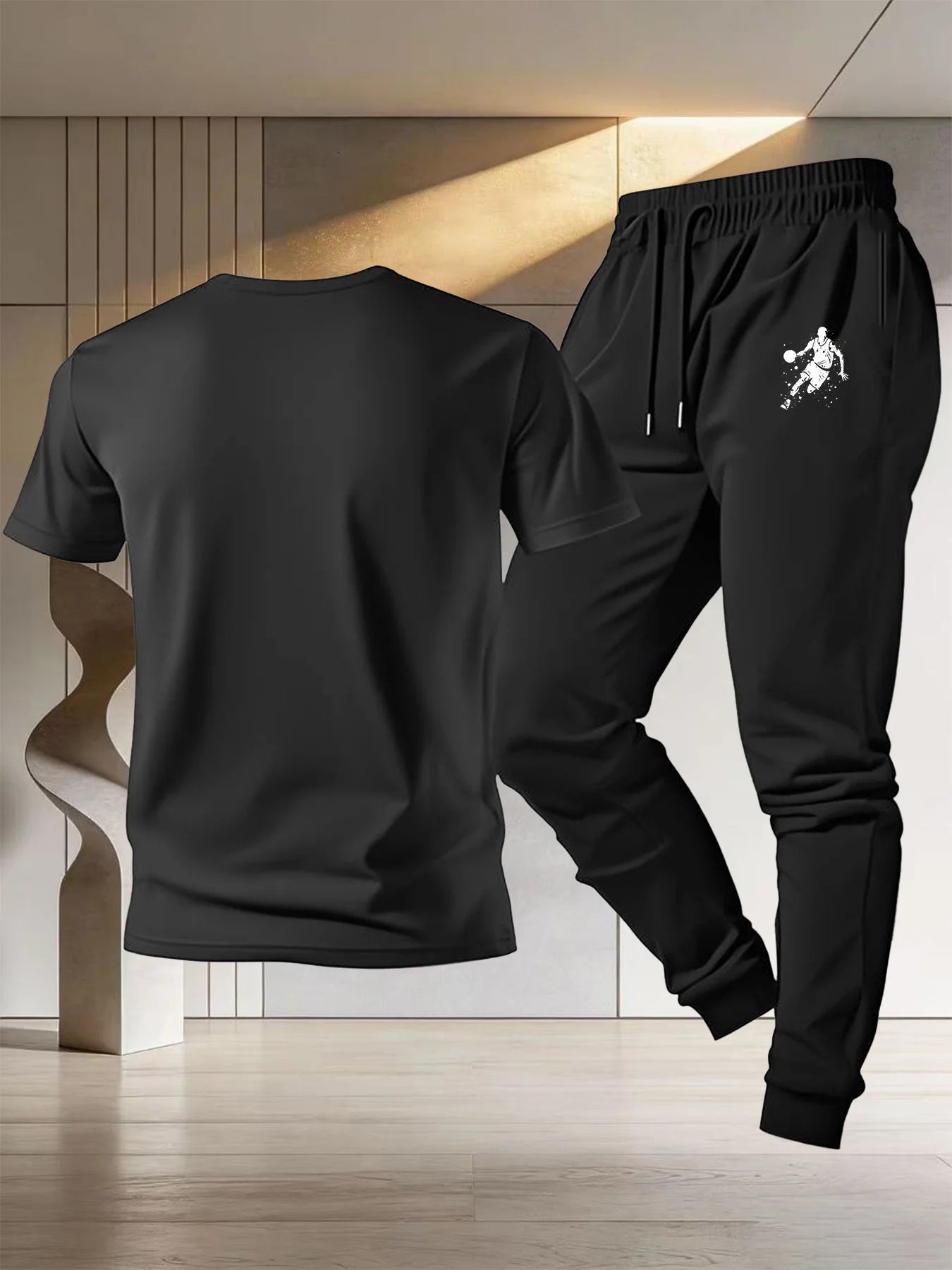 Vêtements de sport de basketball pour hommes, t-shirt d'été en pur coton à manches courtes, pantalon de sport léger, nouveau style 2026, coupe ample MAEJORKEN