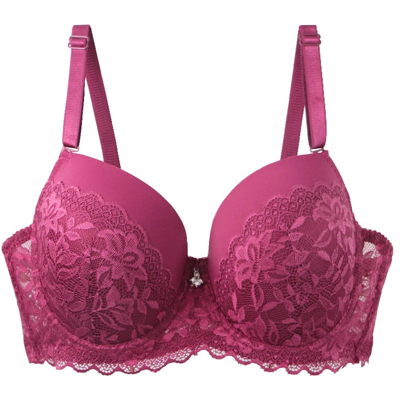DaiNaFang soutien-gorge Push Up pour femmes respirant ascenseur dentelle garniture CDE tasse sous-vêtements noir rose kaki rouge grande taille Lingerie MAEJORKEN