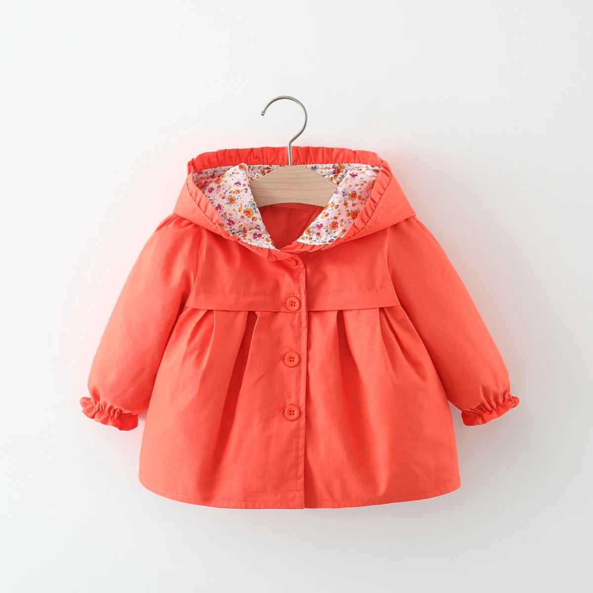 Veste d'automne pour bébé fille de 0 à 3 ans, coupe-vent en coton à manches longues, veste à capuche pour bébé fille MAEJORKEN