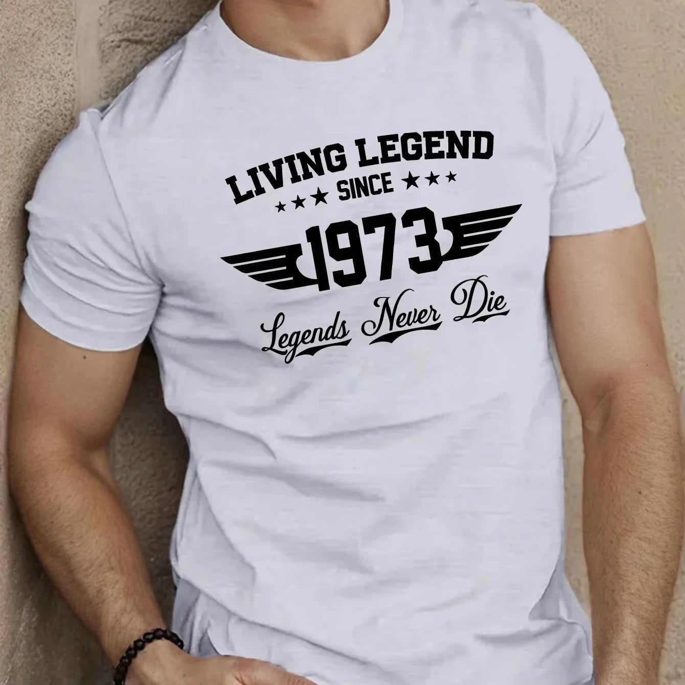 Été hommes 100 coton décontracté ample grande taille depuis 1973 motif imprimé sport confortable col rond à manches courtes T-shirt MAEJORKEN