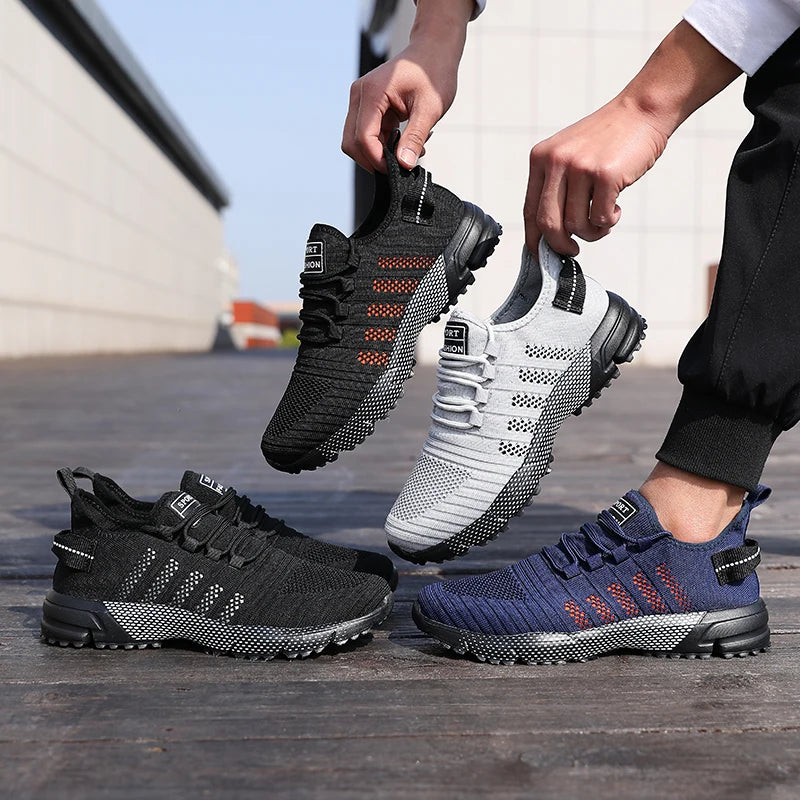 Hommes espadrilles décontractées maille léger respirant chaussures de course à semelles souples sans lacet chaussures plates pour homme mocassins chaussures formateurs Zapatos Hombre MAEJORKEN