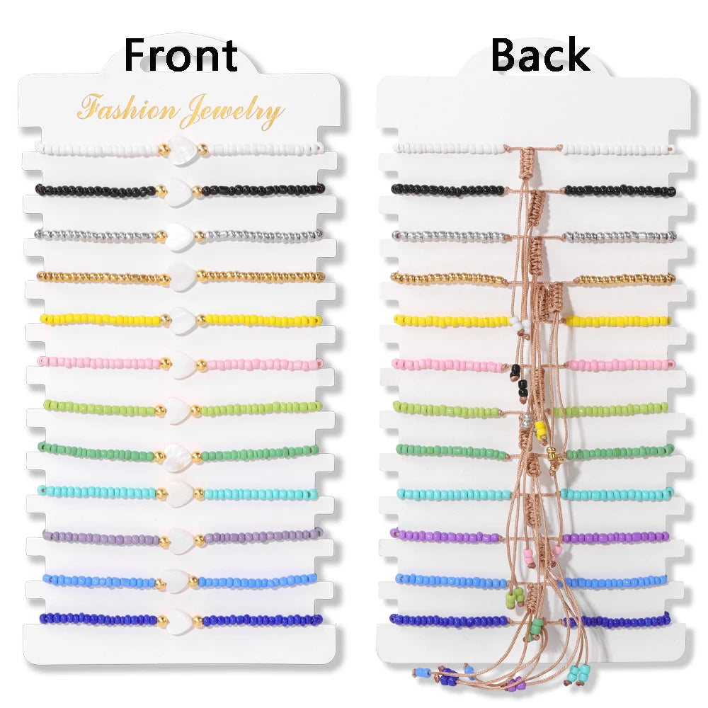 12 pièces/ensemble coloré pierre naturelle tressé Bracelet guérison cristal à la main Bracelets porte-bonheur Bracelets bijoux femmes hommes cadeaux MAEJORKEN