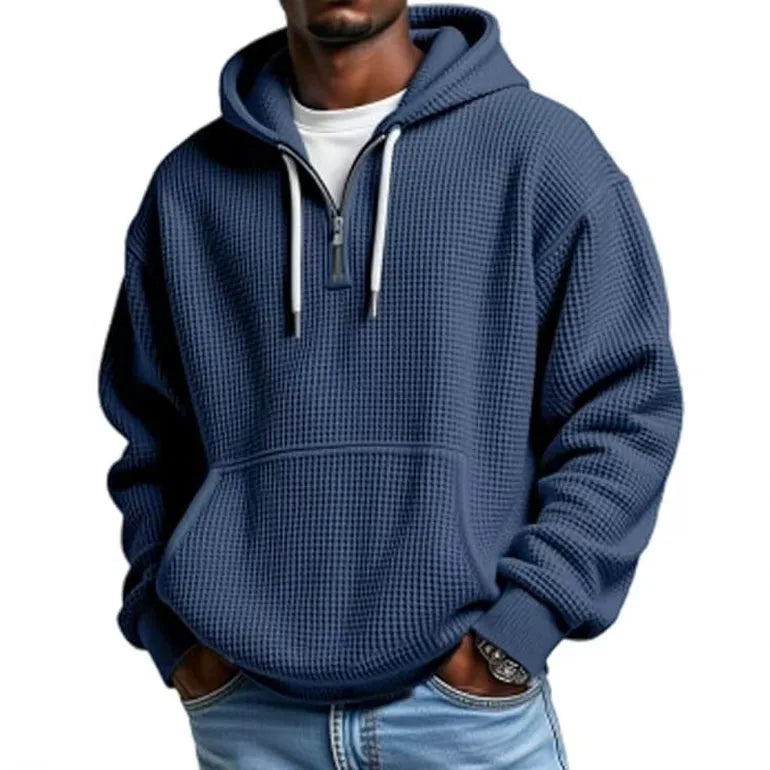 2025 printemps automne nouveaux hommes gaufre à capuche haut rue vacances manches longues sweat-shirt décontracté mode sortie quotidien homme à capuche MAEJORKEN