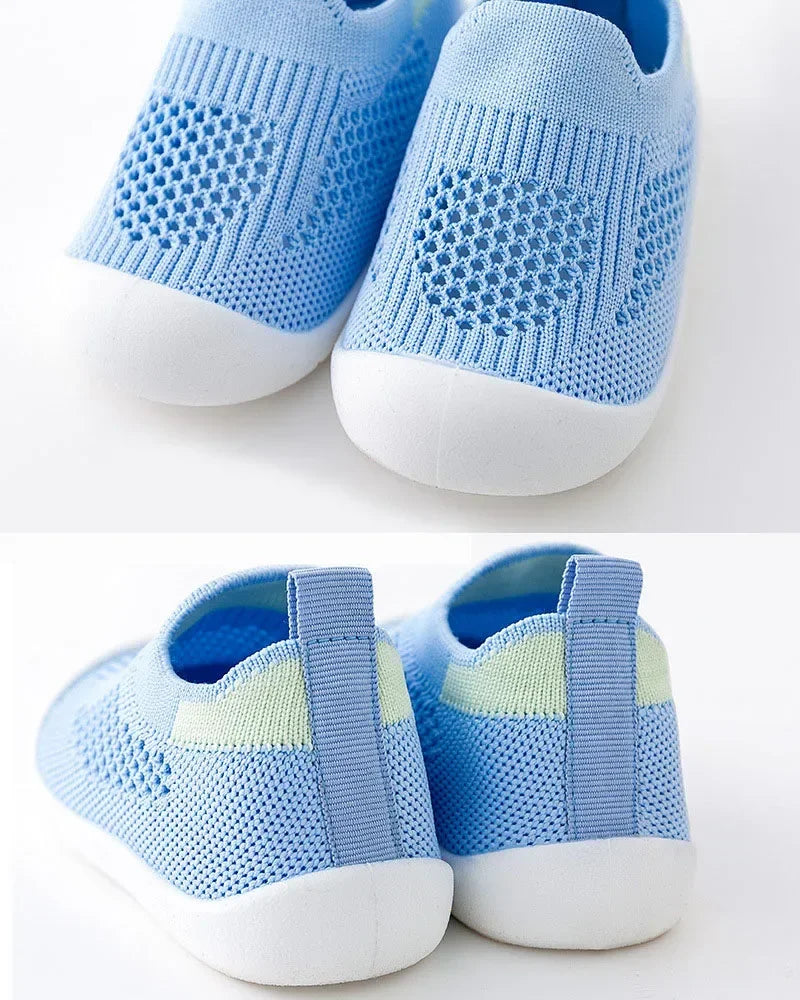 Printemps été enfant en bas âge chaussures respirant tricoté enfants baskets garçons sans lacet chaussures de Tennis filles doux antidérapant école chaussures décontractées MAEJORKEN