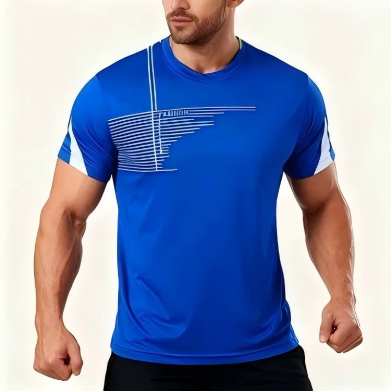 2025 été nouveaux hommes séchage rapide à manches courtes salle de sport course absorbant l'humidité col rond T-shirt entraînement exercice gymnase Sweatsh MAEJORKEN