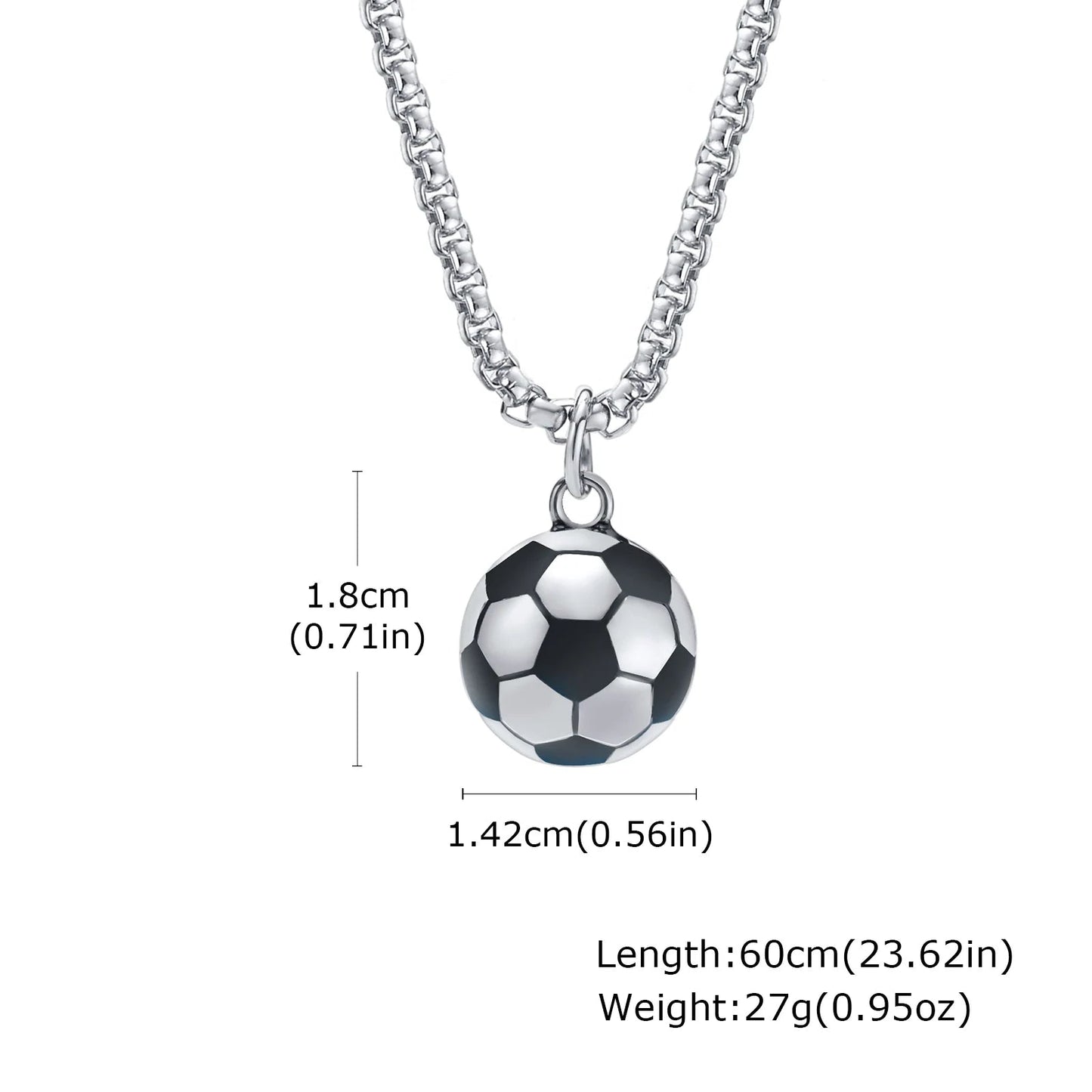 Vnox – colliers de Football 3D pour hommes, pendentifs Scoocer décontractés en acier inoxydable massif, cadeaux pour amoureux du sport pour garçons MAEJORKEN