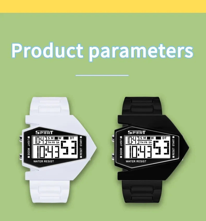 Montres numériques créatives pour enfants, lumineux, étanche, bracelet en Silicone, montre de sport pour hommes, réveil multifonction MAEJORKEN