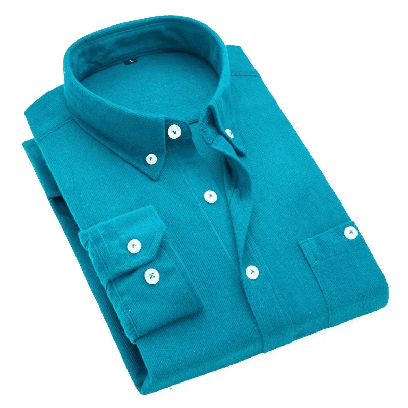 Chemise en velours manche longue rayure homme du M au 5XL