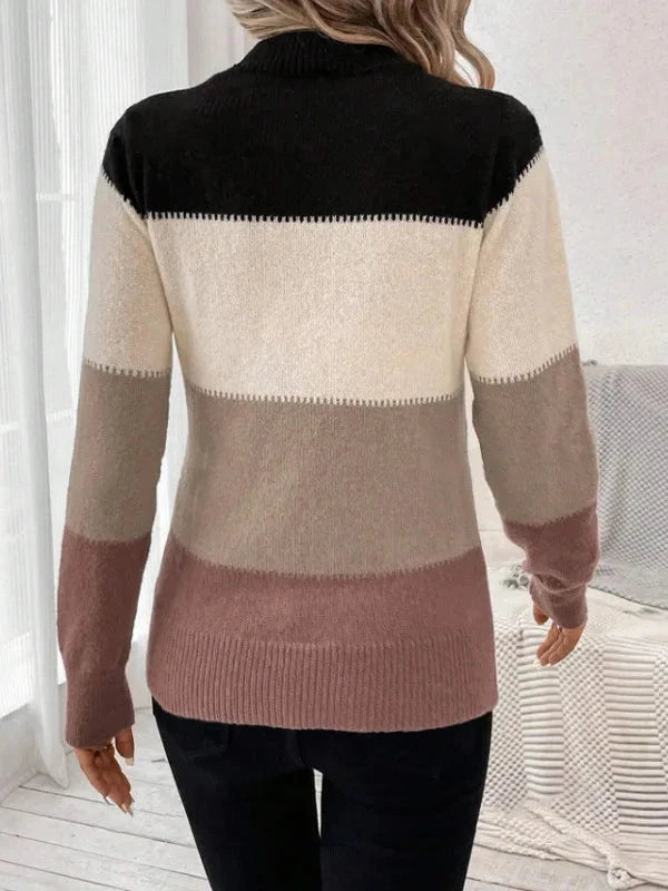 Pull tricoté à rayures amples et décontracté pour femme, pull à la mode, nouvelle collection hiver 2024 MAEJORKEN