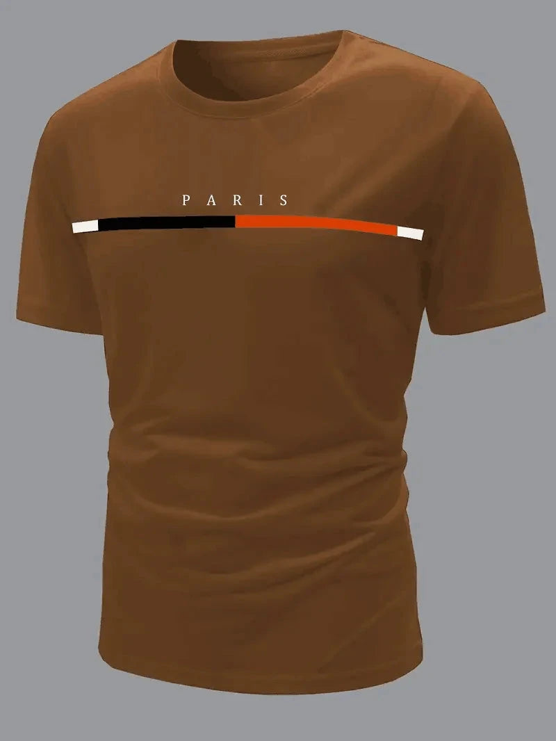 T-shirt confortable pour hommes, T-shirt à motif imprimé sur le thème de Paris, vêtements d'été pour hommes, vêtements pour hommes MAEJORKEN
